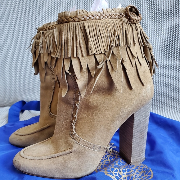 Aquazzura Tiger Lily Suede Fringe Boots - Picture 9 of 11